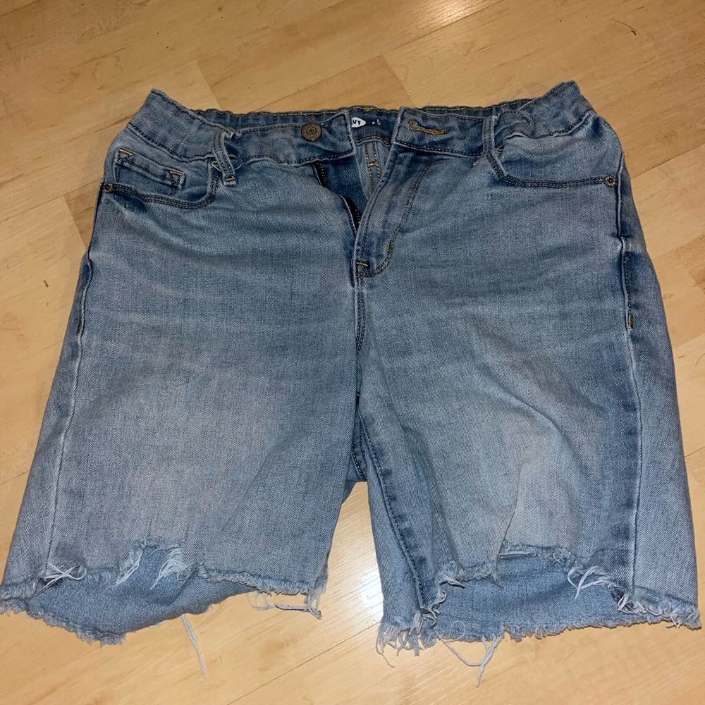 Old Navy Long Blue Shorts with Elastic Band in the Waistband